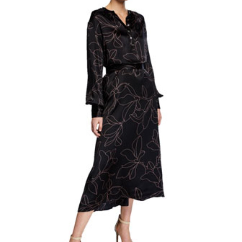 Equipment Alowette Silk Shirtdress Black Sz Xs